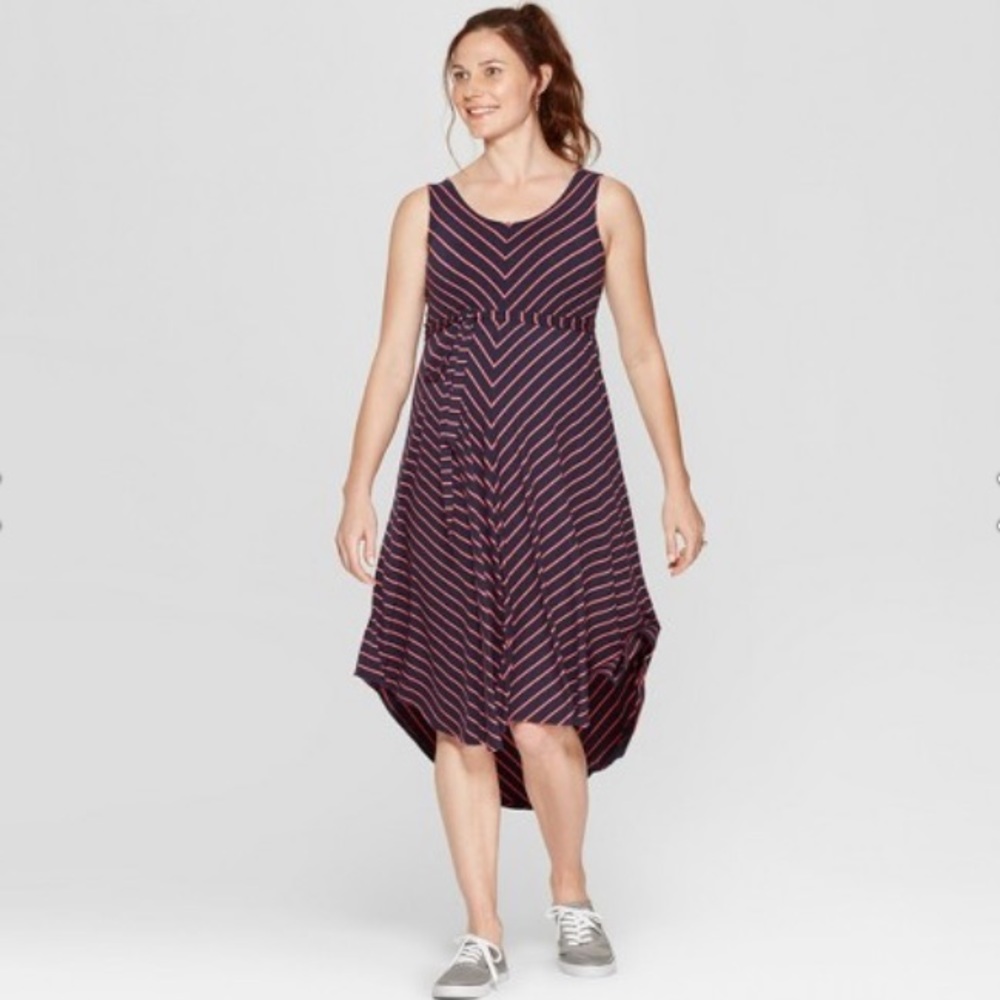 Like New Isabel by Ingrid & Isabel Maternity Striped Sleeveless Dress